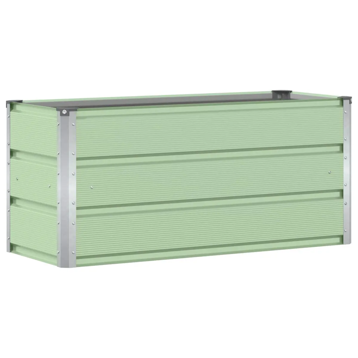 Steel Planter Garden Container 100 x 40 x 45 cm Green Outdoor Indoor