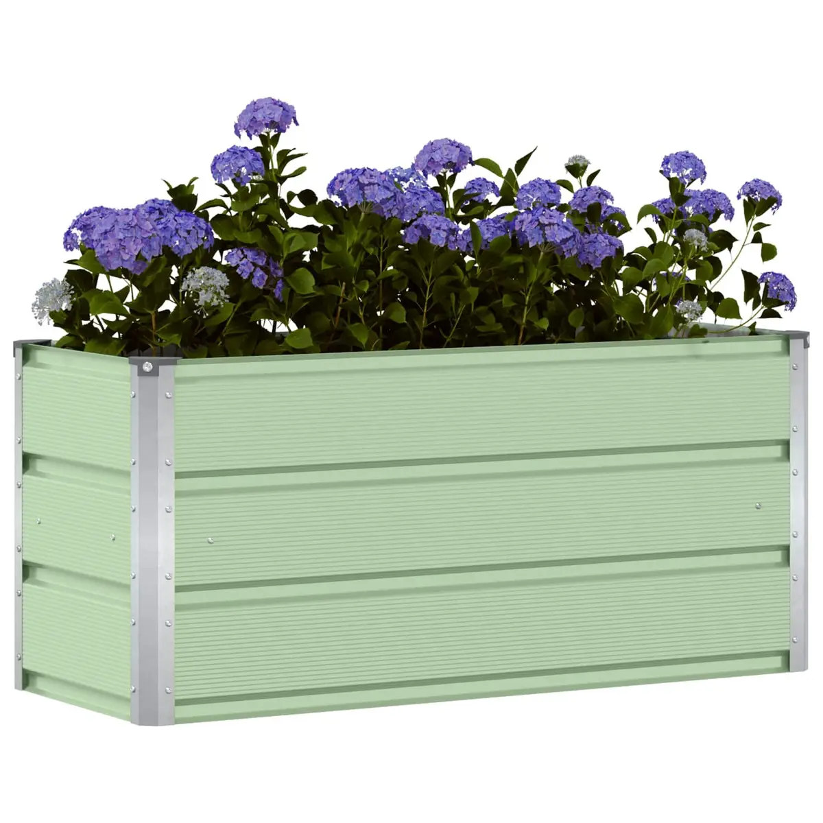 Steel Planter Garden Container 100 x 40 x 45 cm Green Outdoor Indoor