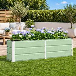 Practical Green Steel Planter for Gardens and Patios 160x40x45cm