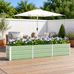 Practical 240cm Green Steel Planter for Home Use