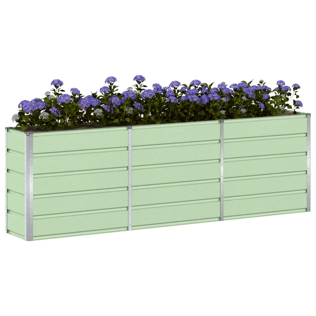 Steel Planter Green 240 x 40 x 75 cm Indoor Outdoor Garden Patio Raised Bed
