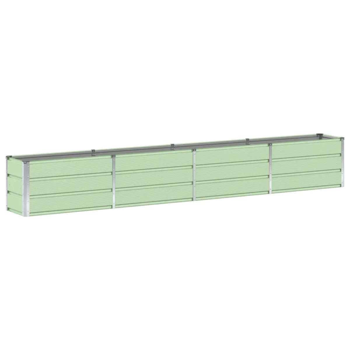 Green Steel Planter Garden Outdoor Indoor Container 320x40x45cm Modern Design
