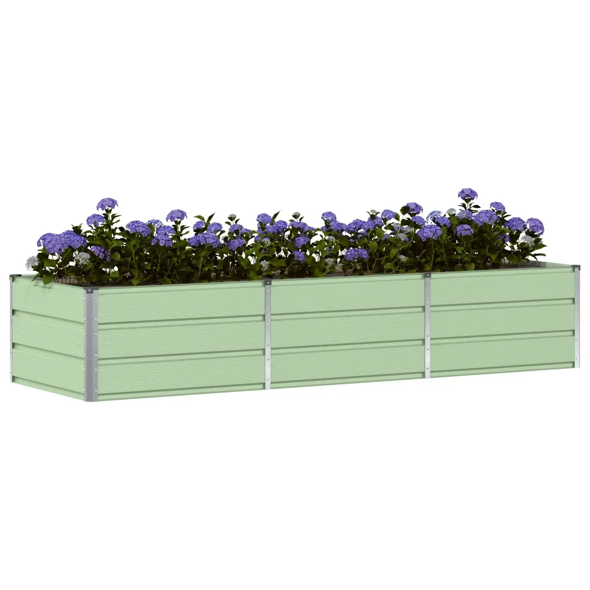 Steel Garden Planter 240 x 80 x 45 cm Green Indoor Outdoor Flower Pot