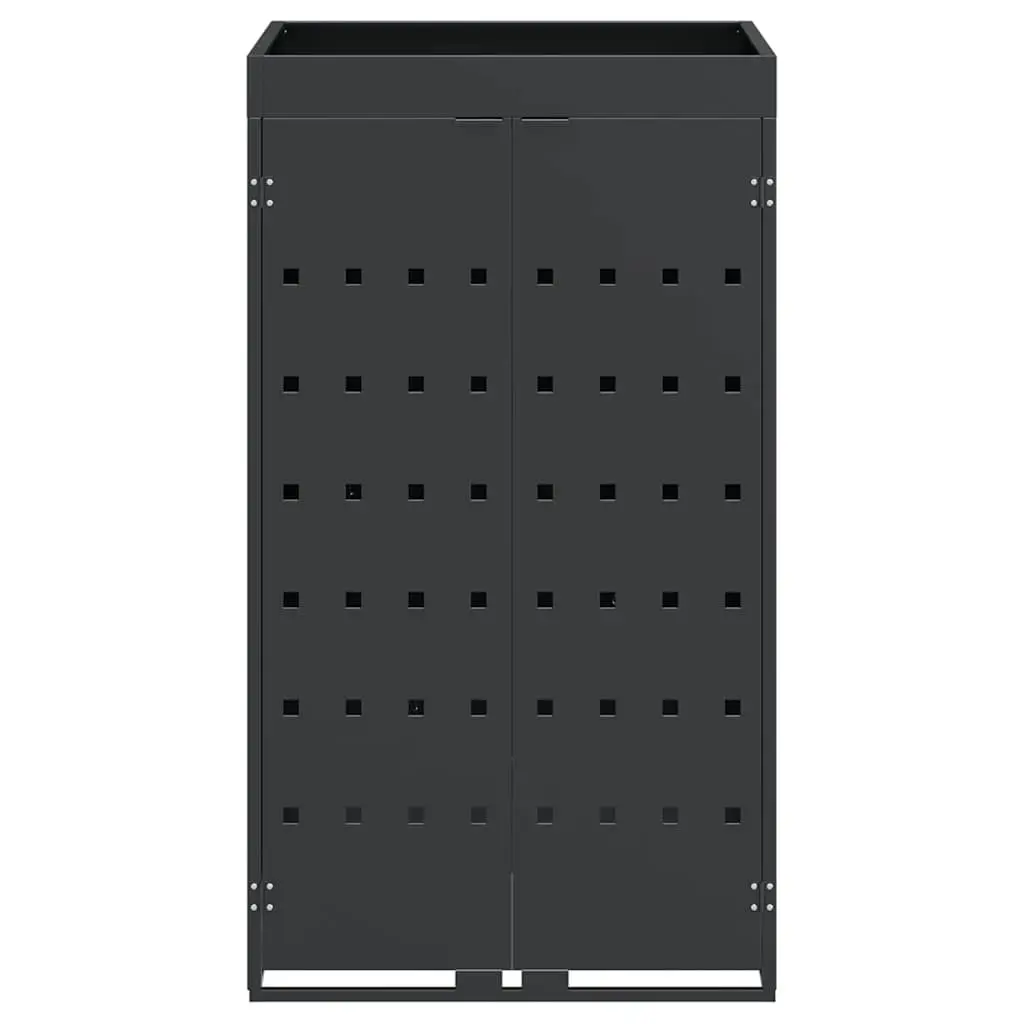 Wheelie Bin Storage with Planter Roof for Single 240L Waste Container Anthracite