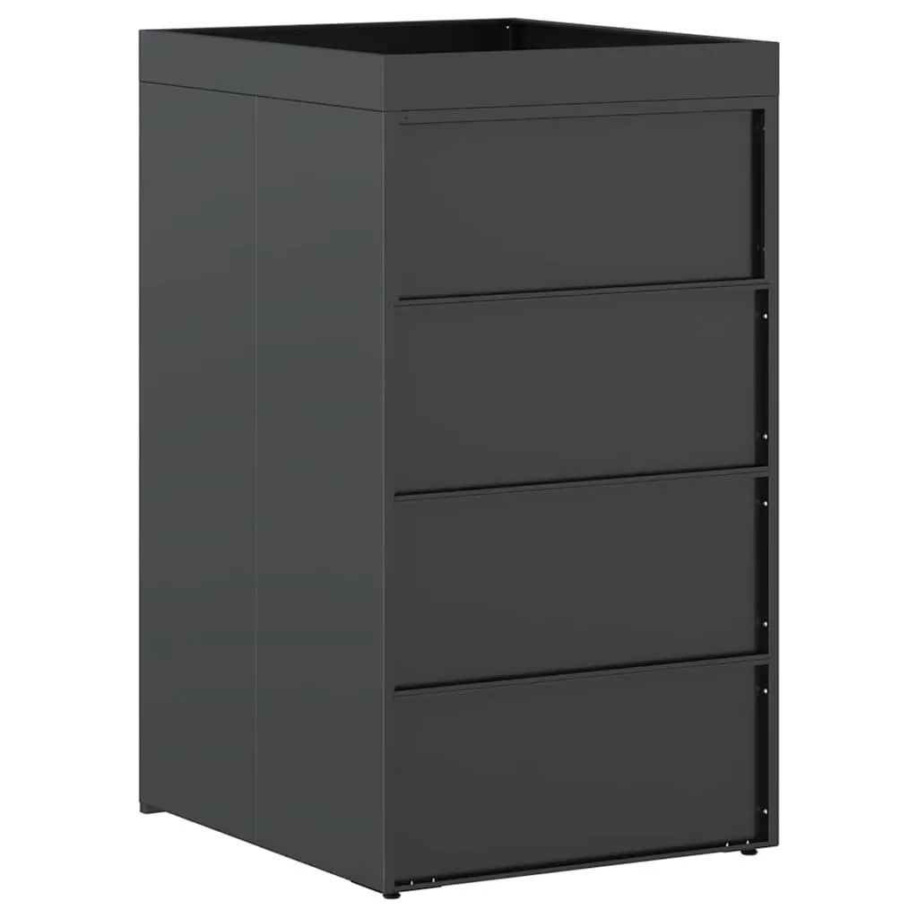 Wheelie Bin Storage with Planter Roof for Single 240L Waste Container Anthracite
