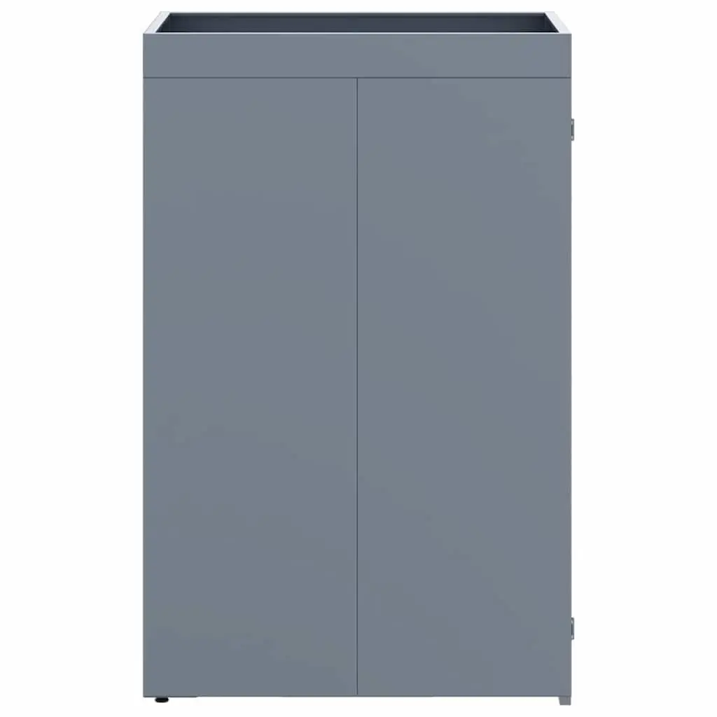 Wheelie Bin Storage Enclosure Powder-coated Steel 240L Light Grey with Planter Roof