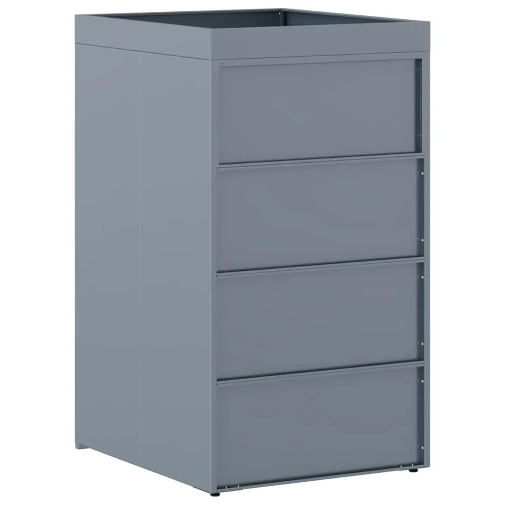 Wheelie Bin Storage Enclosure Powder-coated Steel 240L Light Grey with Planter Roof
