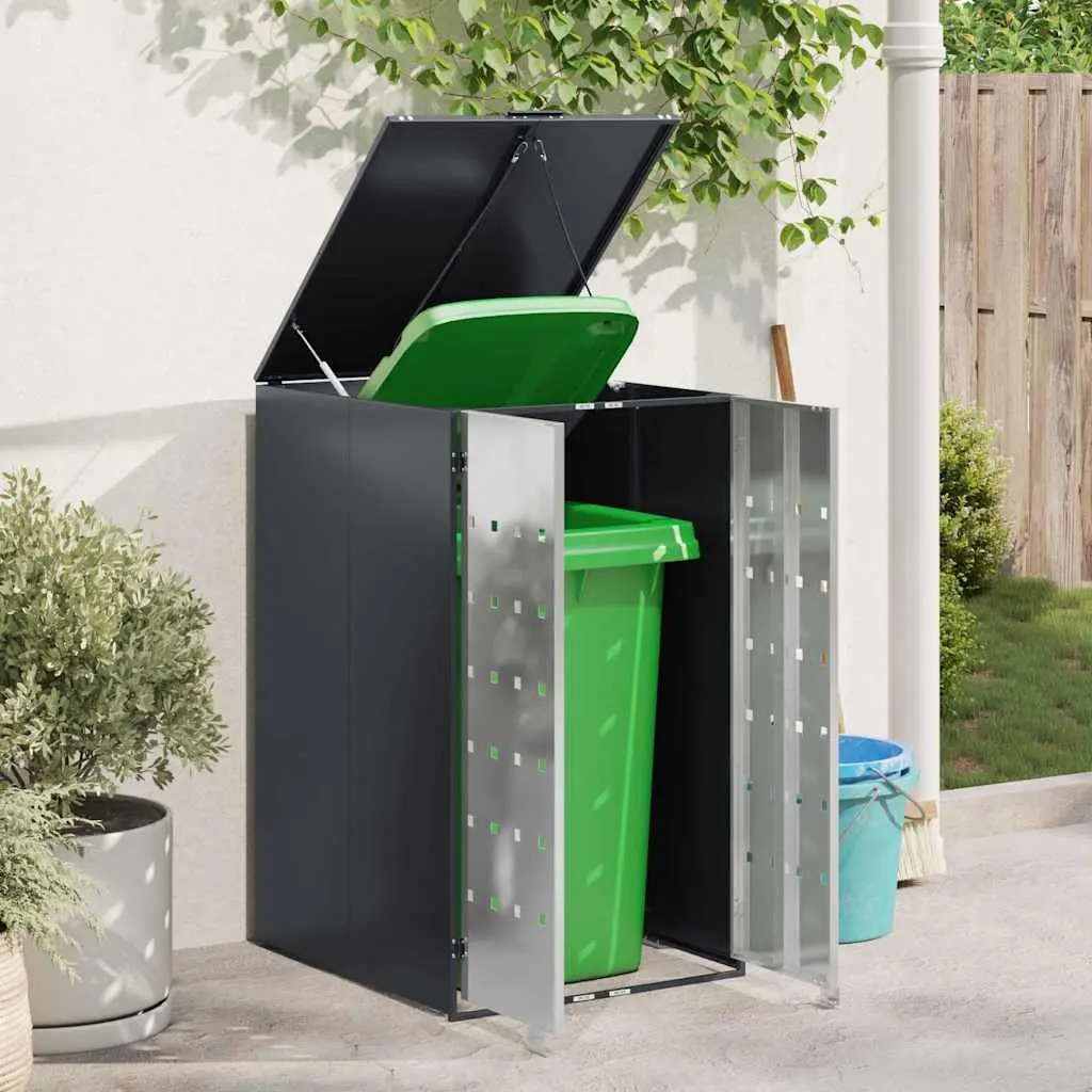 Wheelie Bin Storage Enclosure Gas Lift Lid Anthracite 240L Outdoor Waste