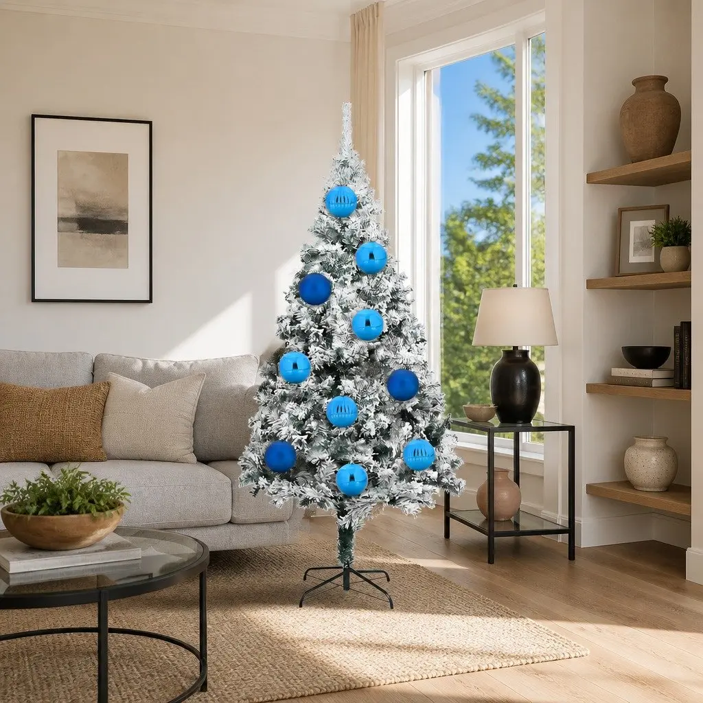 Christmas Bauble Set Plastic XXL 25cm Blue 3 Pieces