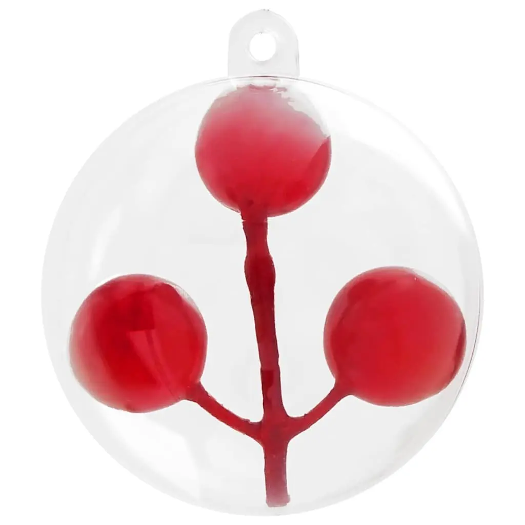 25-Piece Set of Clear Christmas Baubles