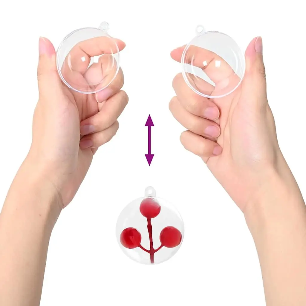 25-Piece Set of Clear Christmas Baubles
