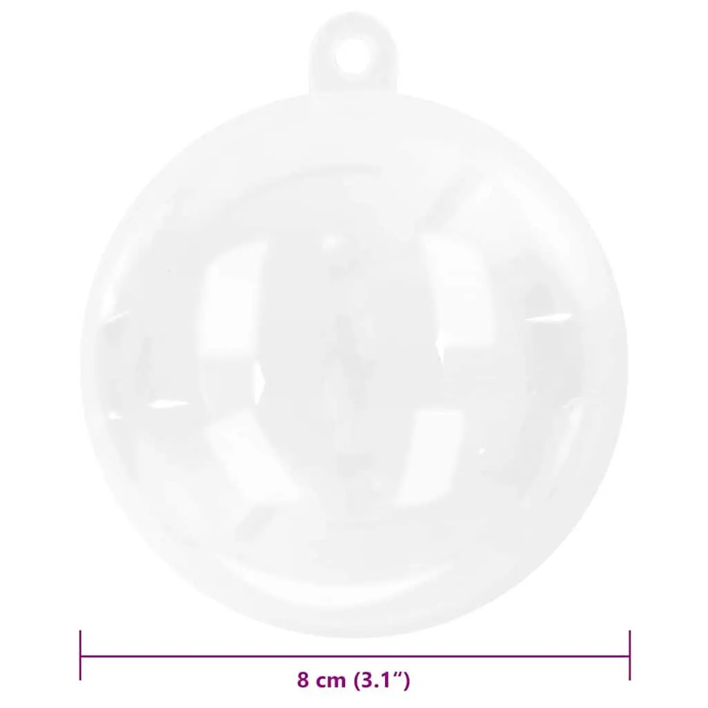 25-Piece Set of Clear Christmas Baubles