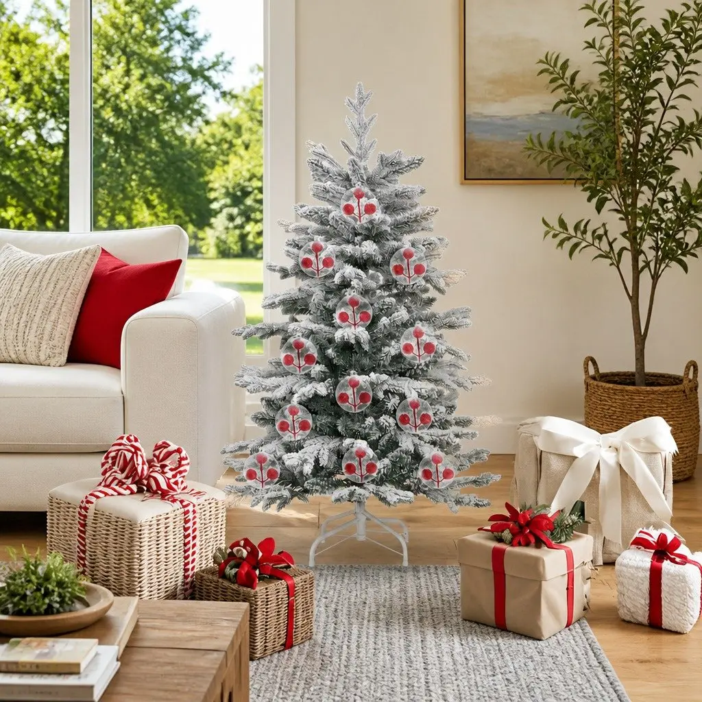 Transparent 10cm Bauble Ornament Set Plastic 25 Piece Holiday Tree Decoration