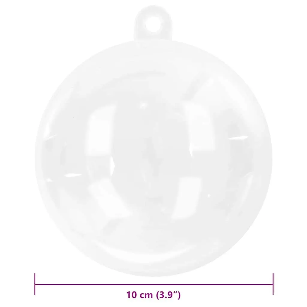 Transparent 10cm Bauble Ornament Set Plastic 25 Piece Holiday Tree Decoration