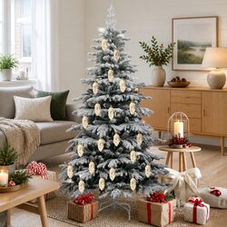 Christmas Pine Cone Ball Ornaments 40 pcs Gold Plastic Holiday Tree Decorations