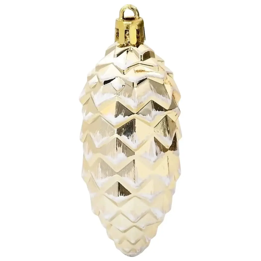 Christmas Pine Cone Ball Ornaments Plastic Gold 40 Piece