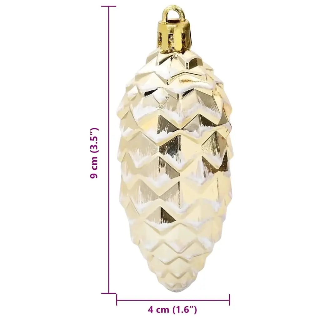 Christmas Pine Cone Ball Ornaments Plastic Gold 40 Piece