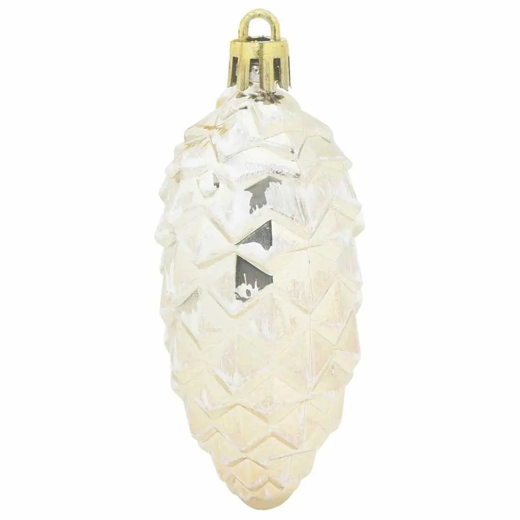 Christmas Pine Cone Ball Ornaments Plastic 40 Pieces Gold