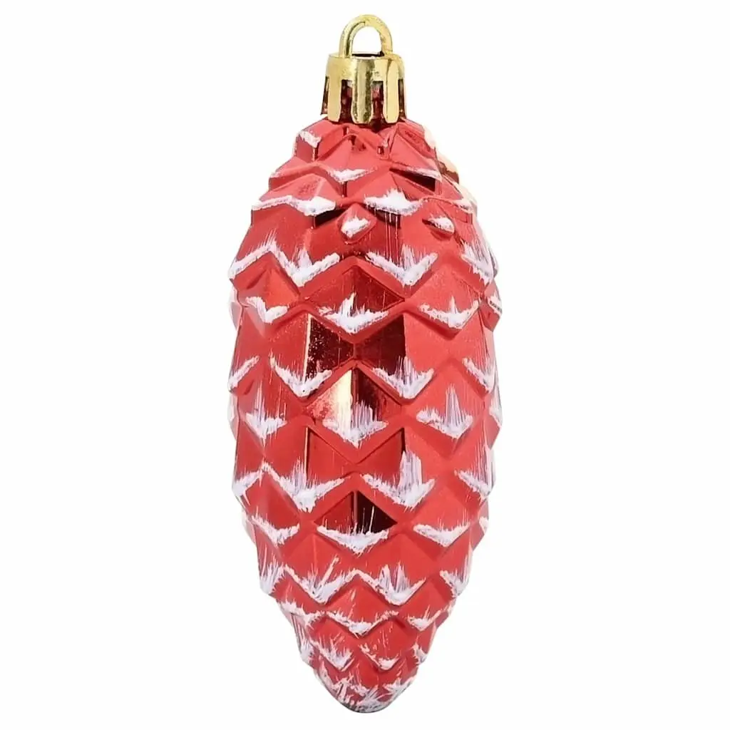 Christmas Pine Cone Ball Ornaments Plastic 40 Pieces Red