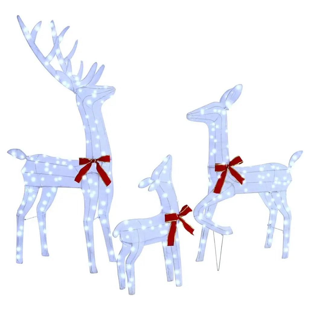 Reindeer Family 3 Piece LED Holiday Decoration Cold White Fabric Indoor Outdoor