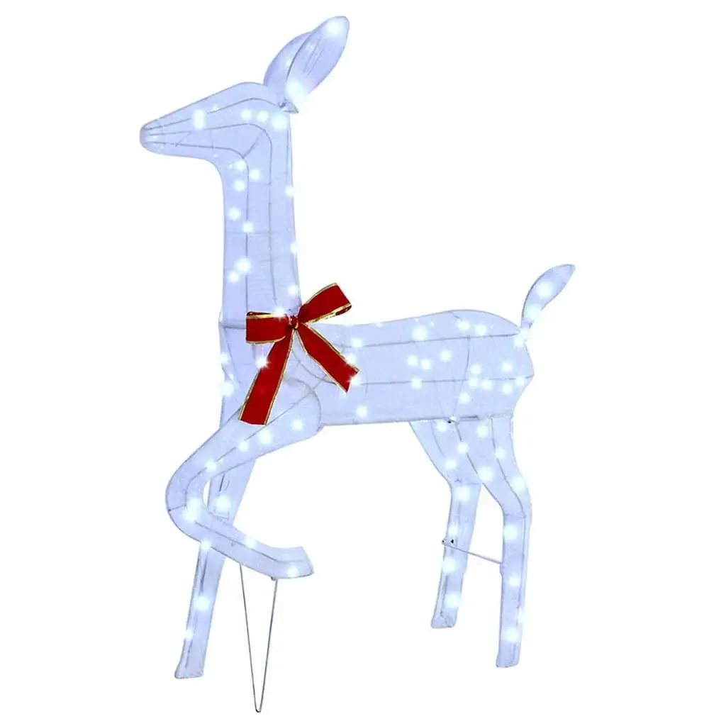Reindeer Family 3 Piece LED Holiday Decoration Cold White Fabric Indoor Outdoor