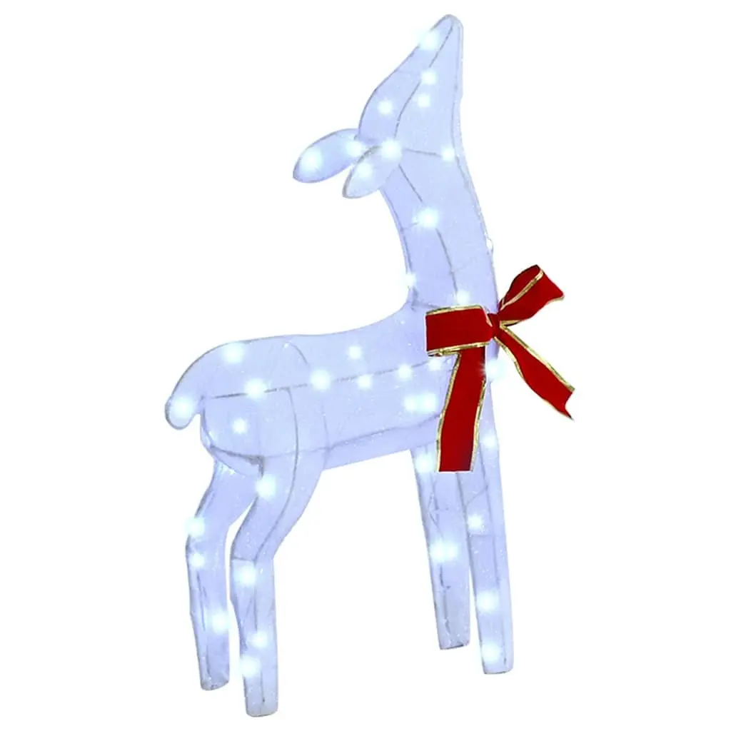 Reindeer Family 3 Piece LED Holiday Decoration Cold White Fabric Indoor Outdoor
