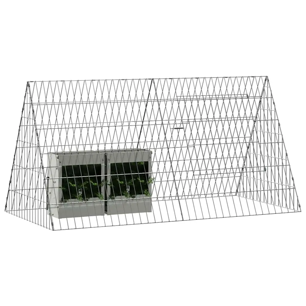 Rabbit Cage Outdoor Garden Small Animal Hutch Galvanised Steel 110x55x55cm