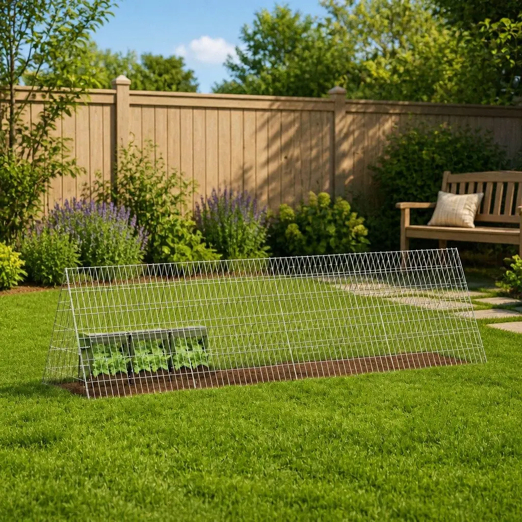 Rabbit Cage Galvanised Steel Outdoor Garden Silver 215 x 55 x 55 cm