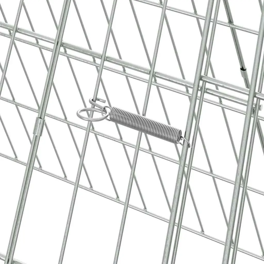 Rabbit Cage Galvanised Steel Outdoor Garden Silver 215 x 55 x 55 cm