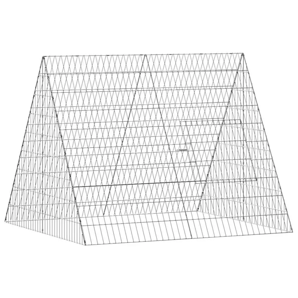 Outdoor Rabbit Cage Galvanised Steel Silver 110x100x85cm Garden Enclosure