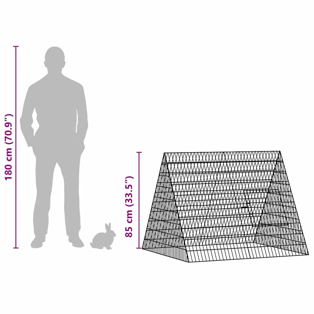Outdoor Rabbit Cage Galvanised Steel Silver 110x100x85cm Garden Enclosure