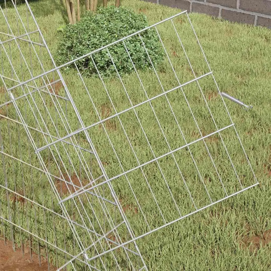 Outdoor Rabbit Cage Galvanised Steel Silver 110x100x85cm Garden Enclosure