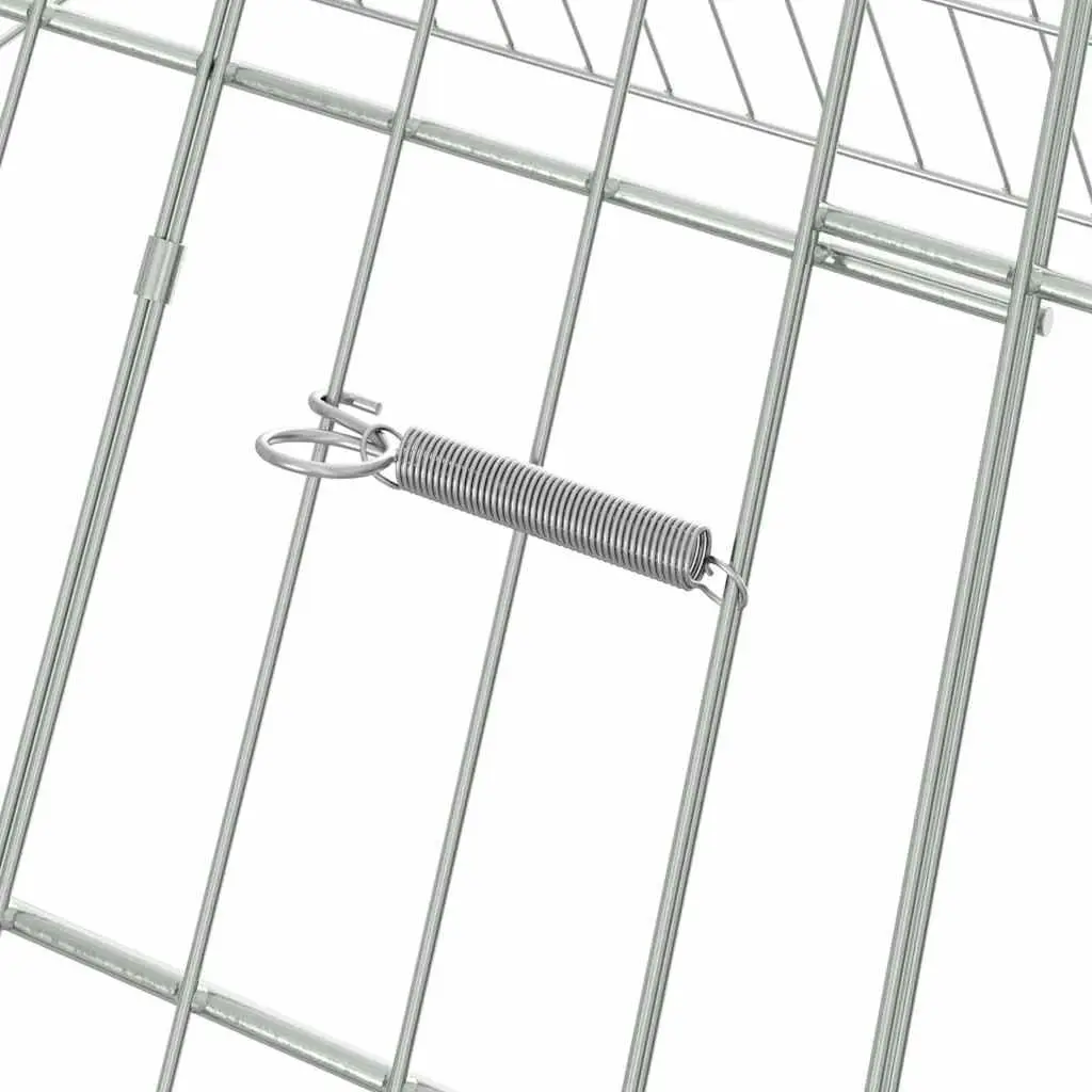 Outdoor Rabbit Cage Galvanised Steel Silver 110x100x85cm Garden Enclosure