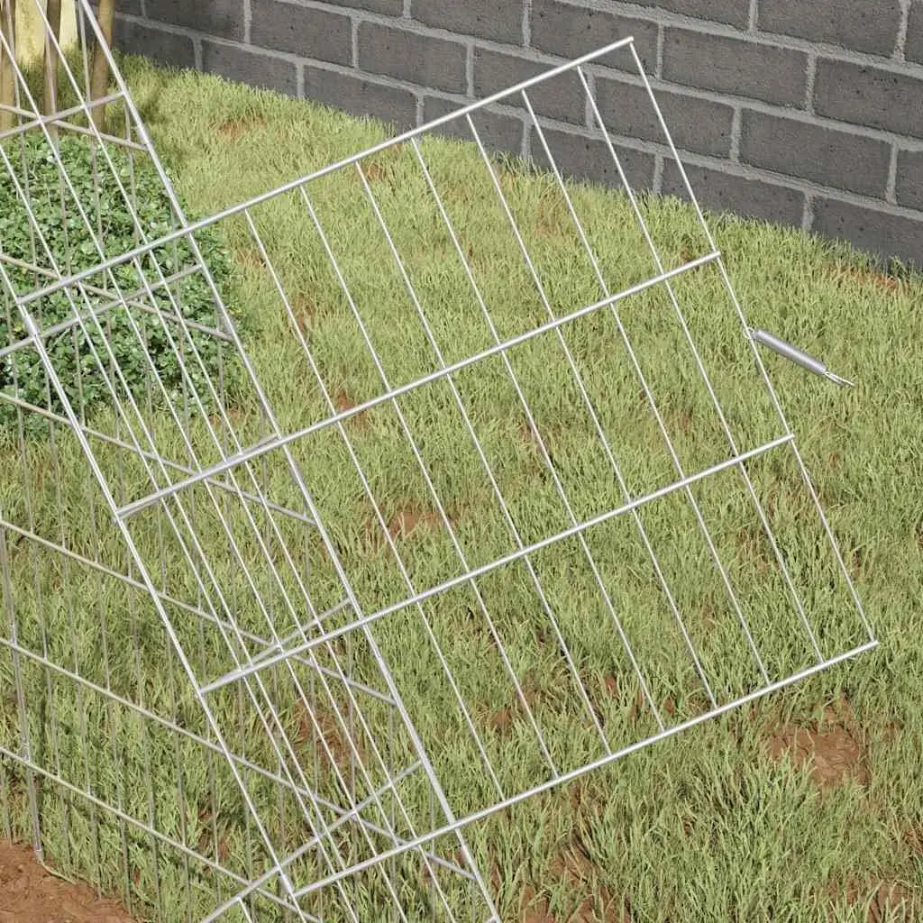 Rabbit Cage Galvanised Steel 215 x 100 x 85 cm Silver Weatherproof