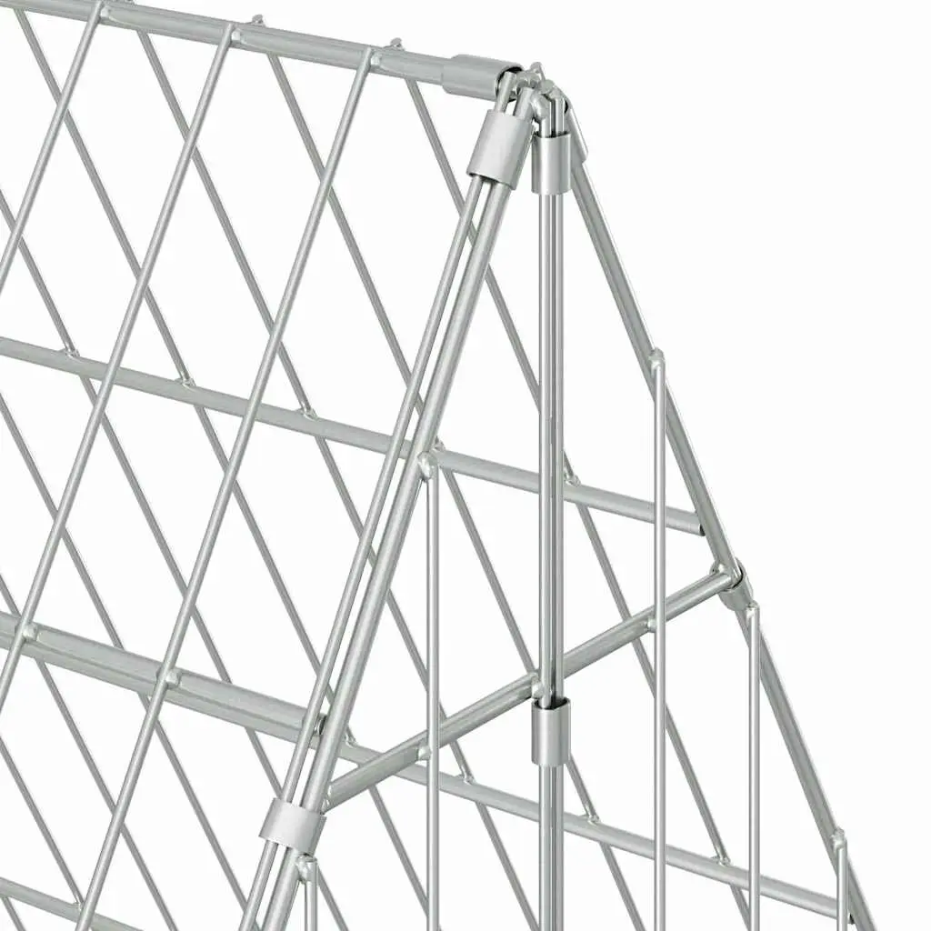 Rabbit Cage Galvanised Steel 215 x 100 x 85 cm Silver Weatherproof