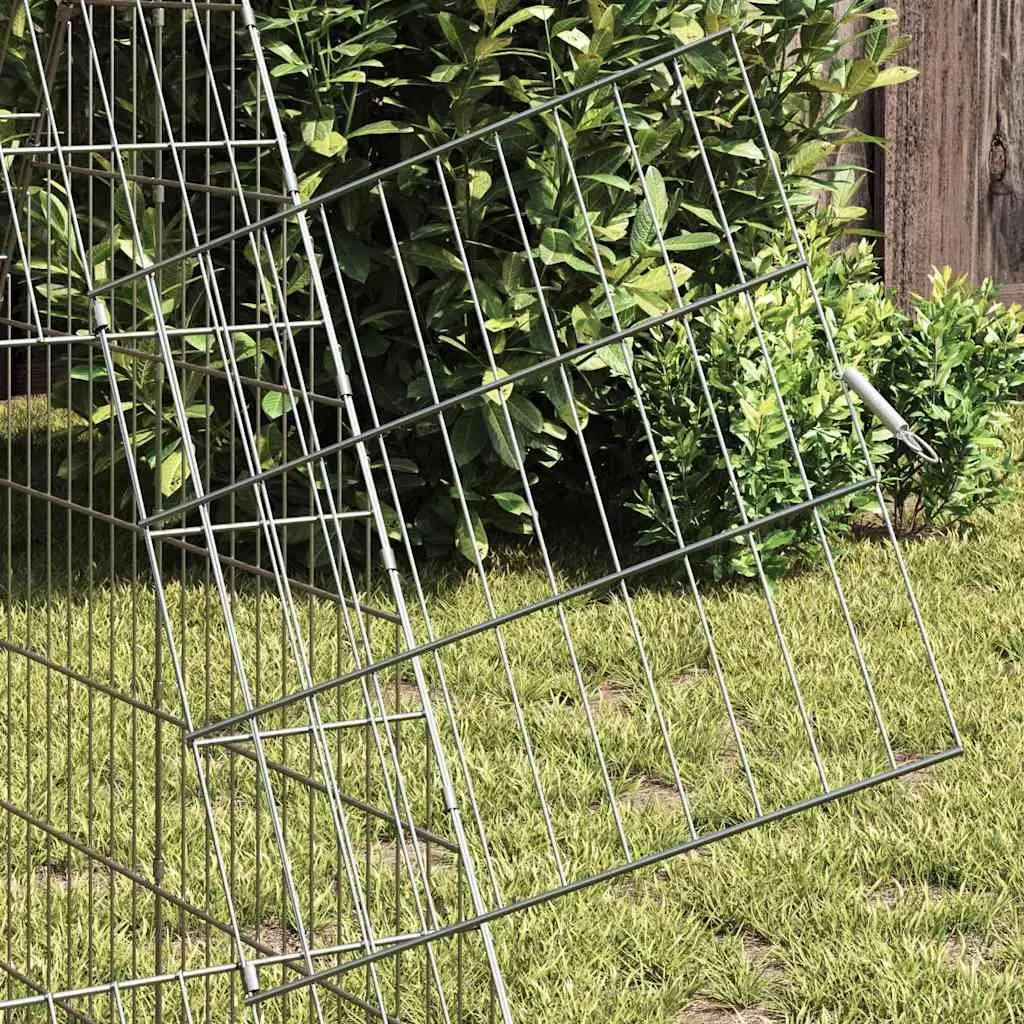 Outdoor Rabbit Enclosure Galvanised Steel Silver 430 x 100 x 85 cm Durable Pet Cage