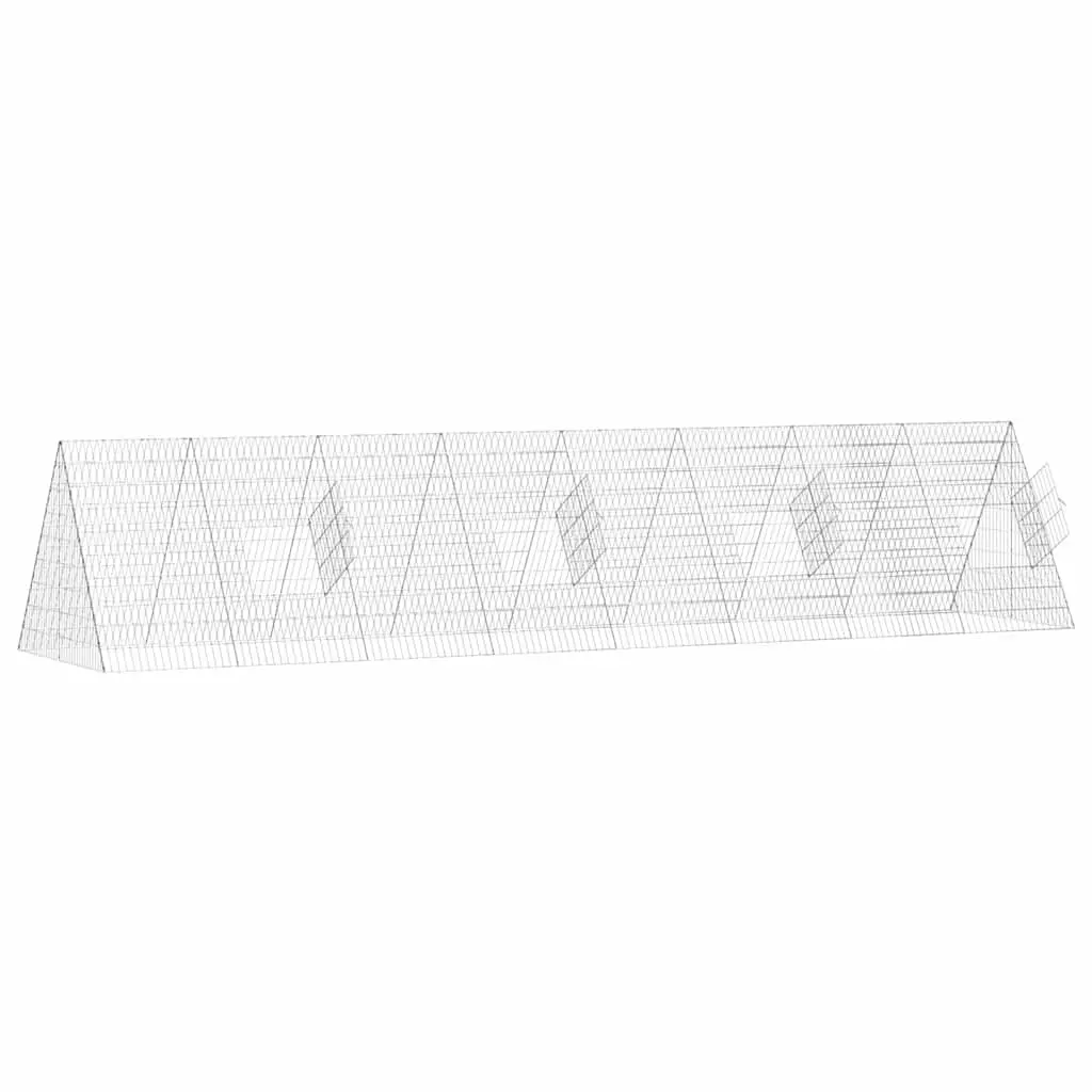 Outdoor Rabbit Enclosure Galvanised Steel Silver 430 x 100 x 85 cm Durable Pet Cage