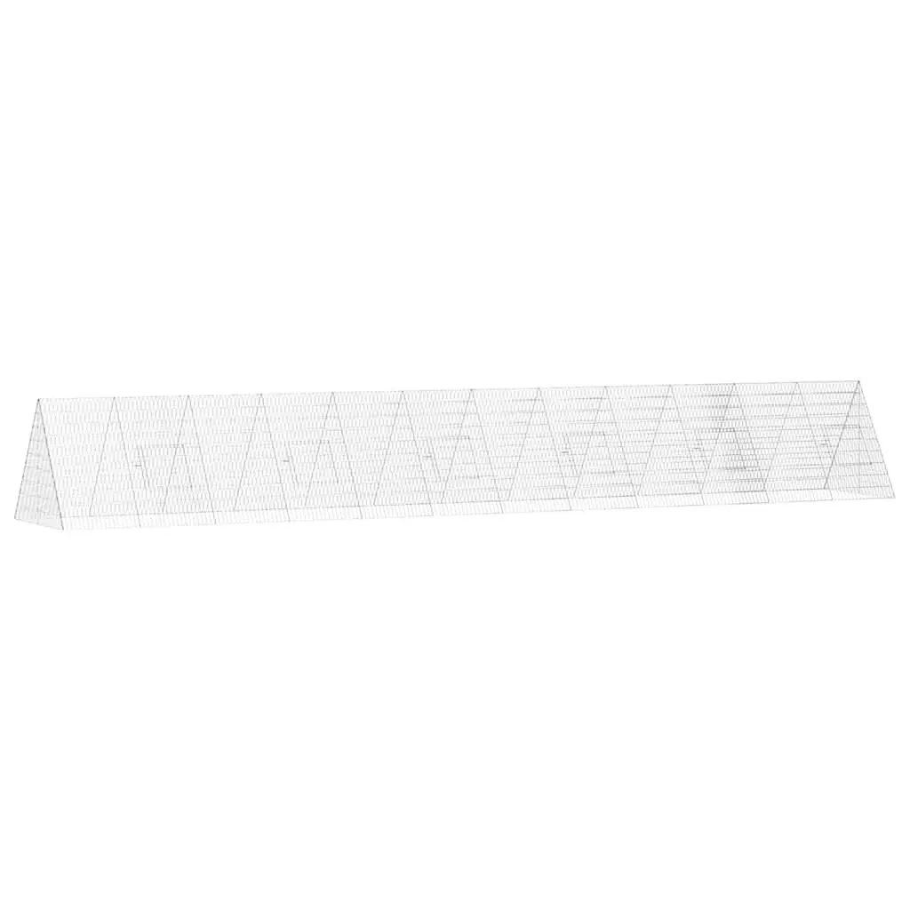 Rabbit Cage Galvanised Steel 650x100x85cm Silver Outdoor Hutch Enclosure