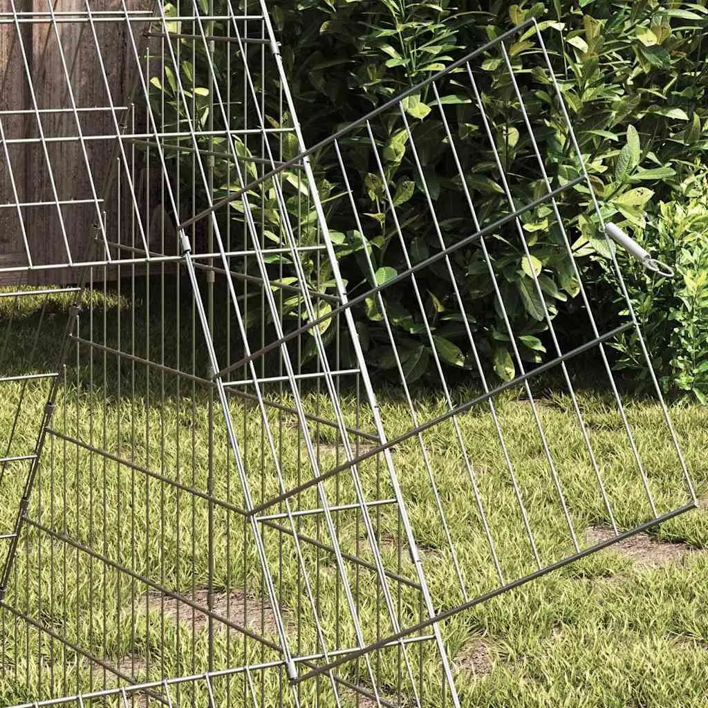 Rabbit Cage Galvanised Steel 650x100x85cm Silver Outdoor Hutch Enclosure