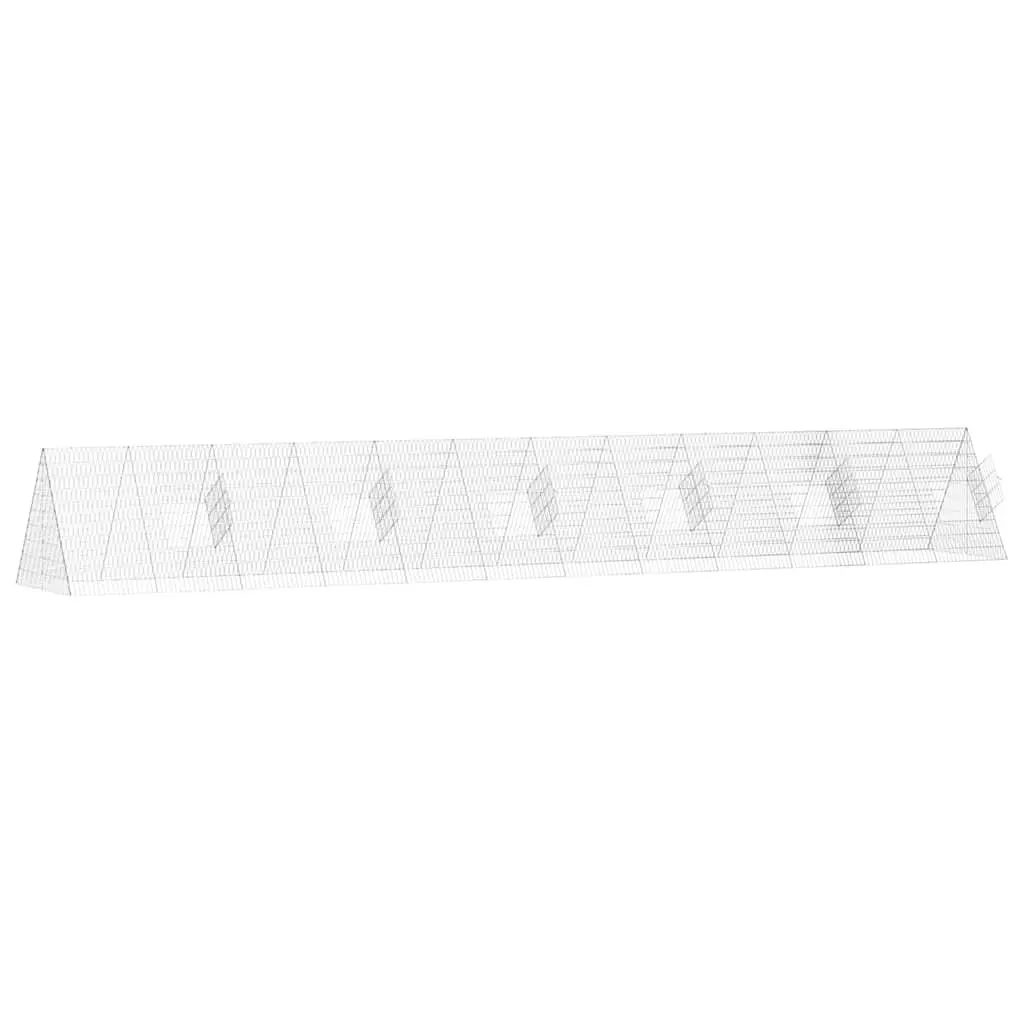 Rabbit Cage Galvanised Steel 650x100x85cm Silver Outdoor Hutch Enclosure