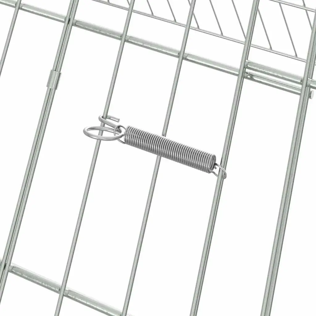 Rabbit Cage Galvanised Steel 650x100x85cm Silver Outdoor Hutch Enclosure