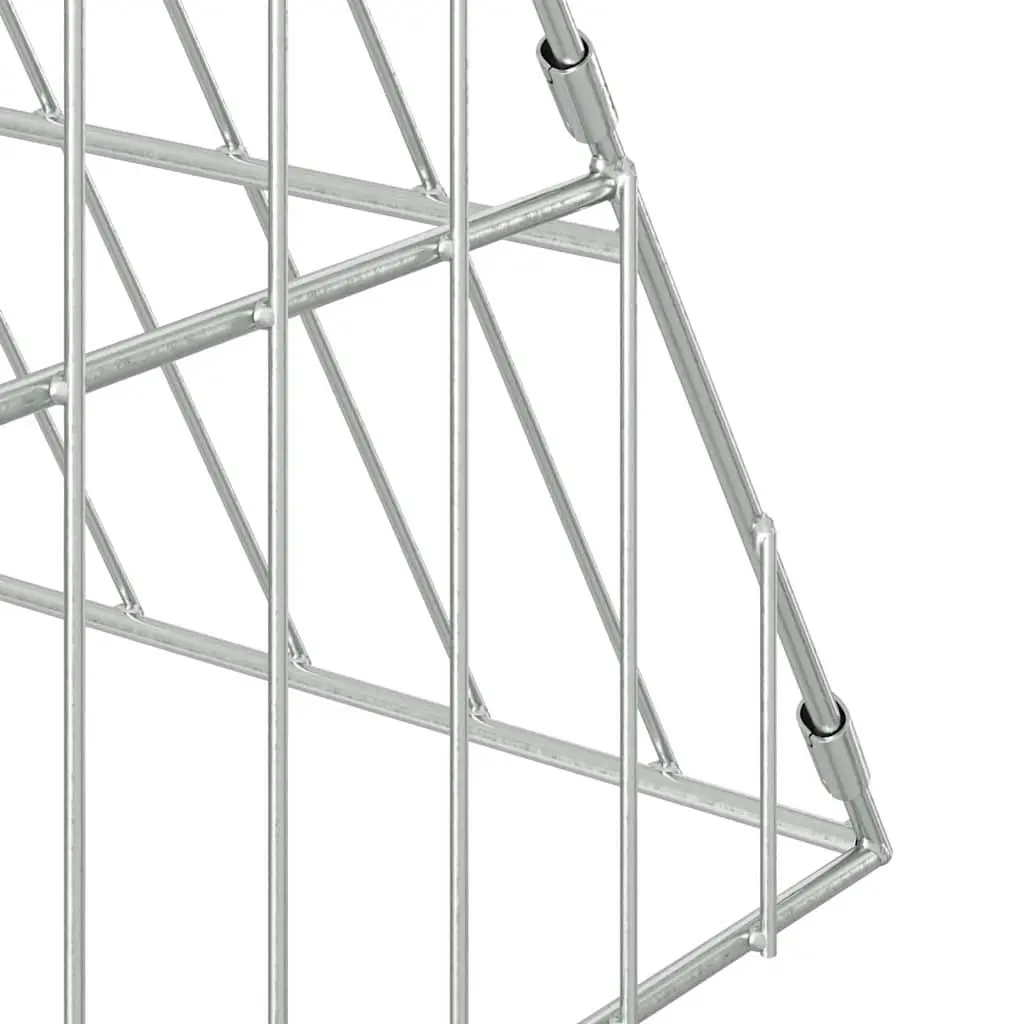 Rabbit Cage Galvanised Steel 650x100x85cm Silver Outdoor Hutch Enclosure