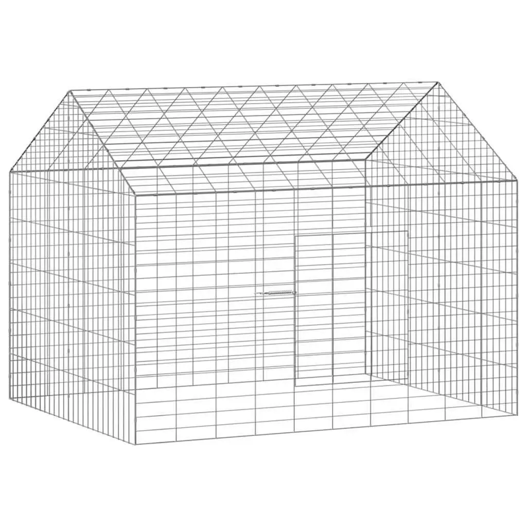 Outdoor Rabbit Cage Galvanised Steel 100cm x 78cm x 78cm Silver Enclosure