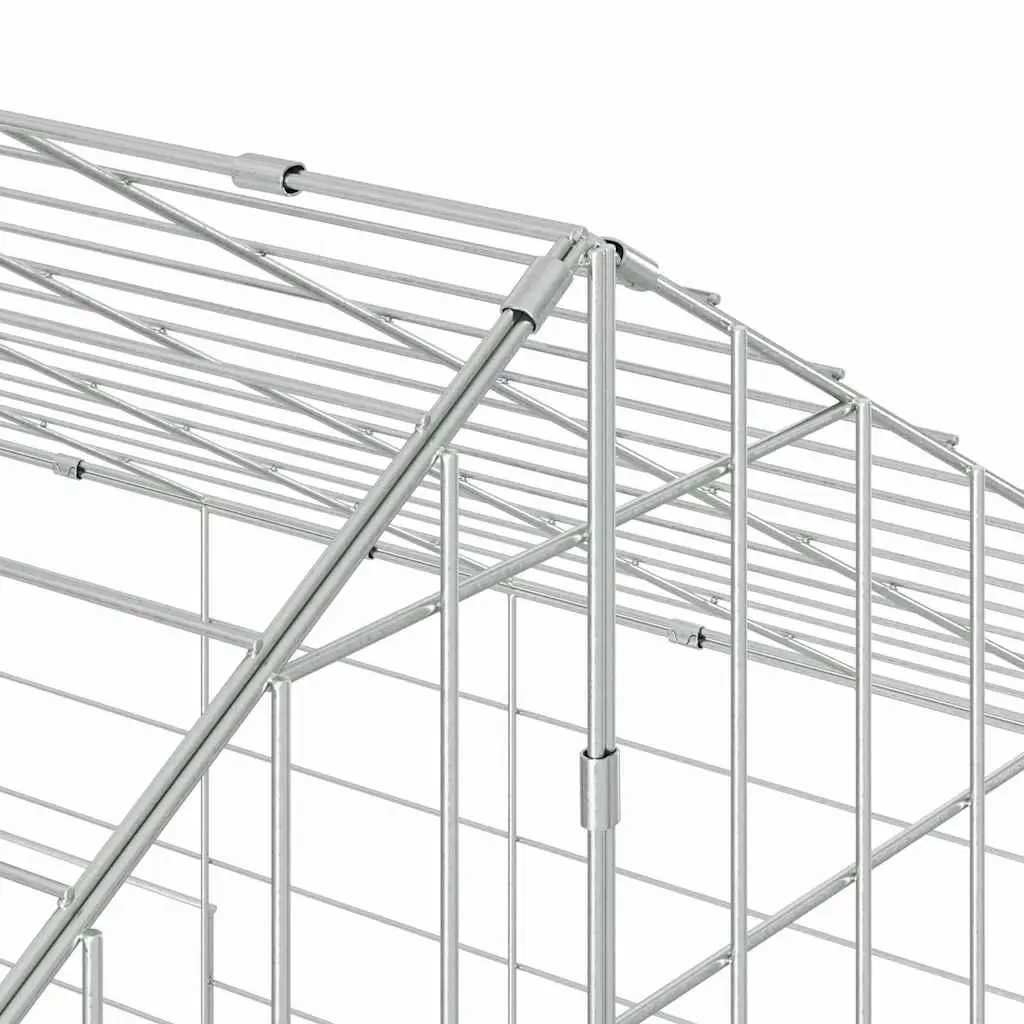 Outdoor Rabbit Cage Galvanised Steel 100cm x 78cm x 78cm Silver Enclosure