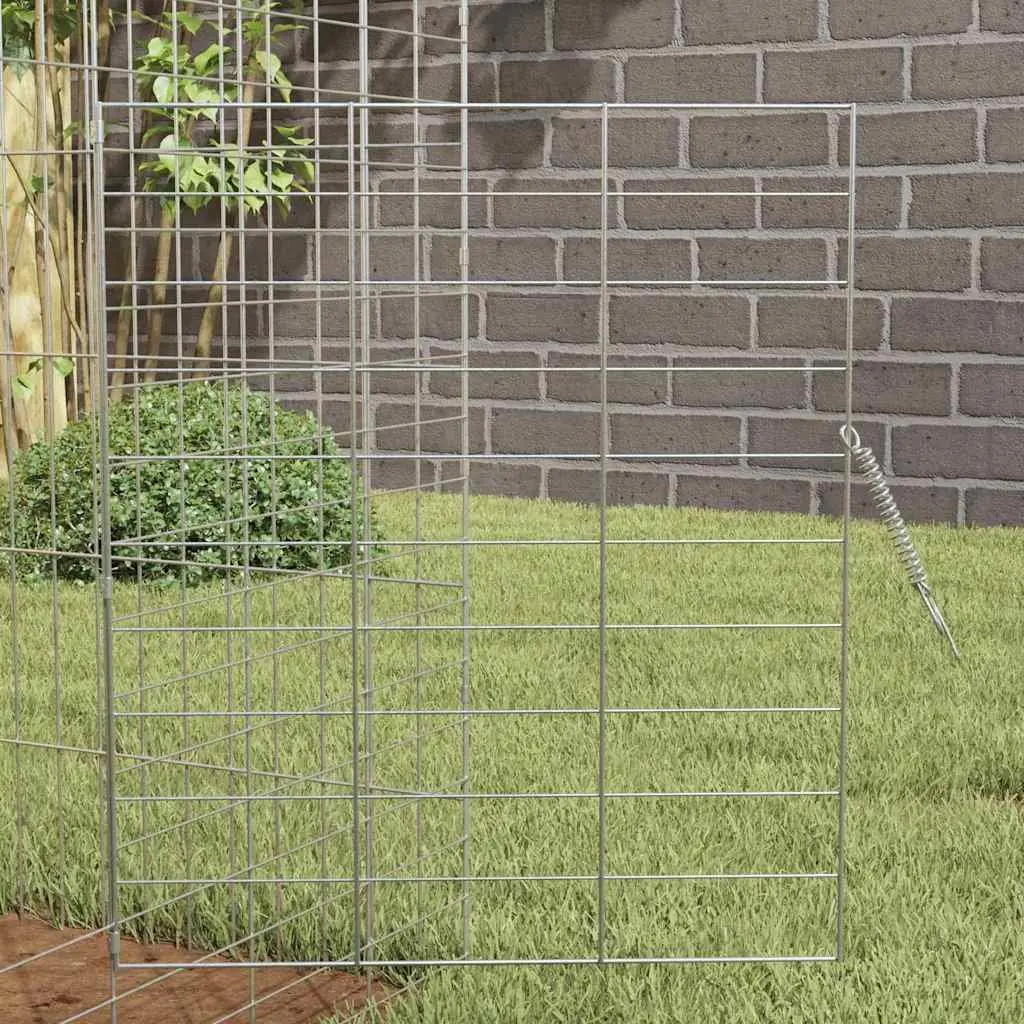 Outdoor Rabbit Cage Galvanised Steel 100cm x 78cm x 78cm Silver Enclosure