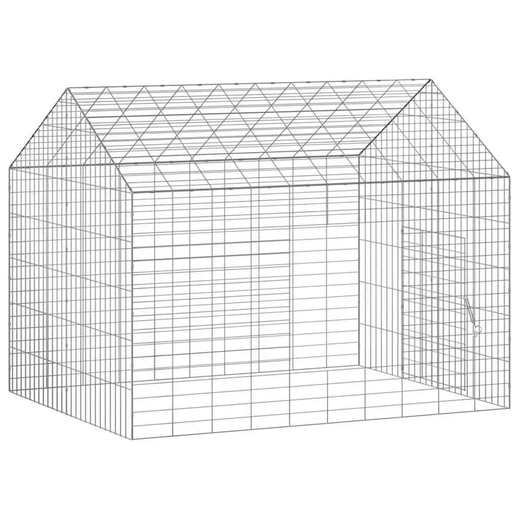 Outdoor Rabbit Cage Galvanised Steel 100cm x 78cm x 78cm Silver Enclosure