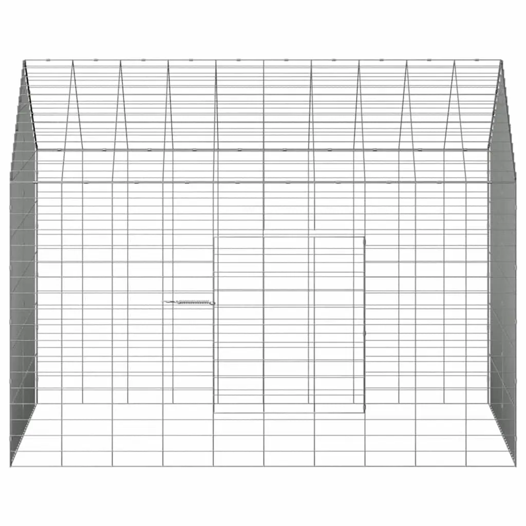 Outdoor Rabbit Cage Galvanised Steel 100cm x 78cm x 78cm Silver Enclosure