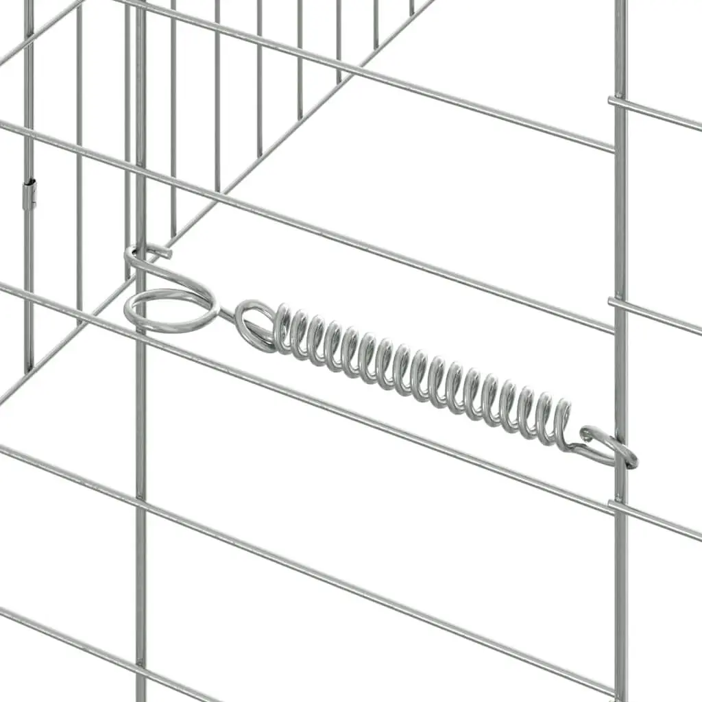 Outdoor Rabbit Cage Galvanised Steel 100cm x 78cm x 78cm Silver Enclosure