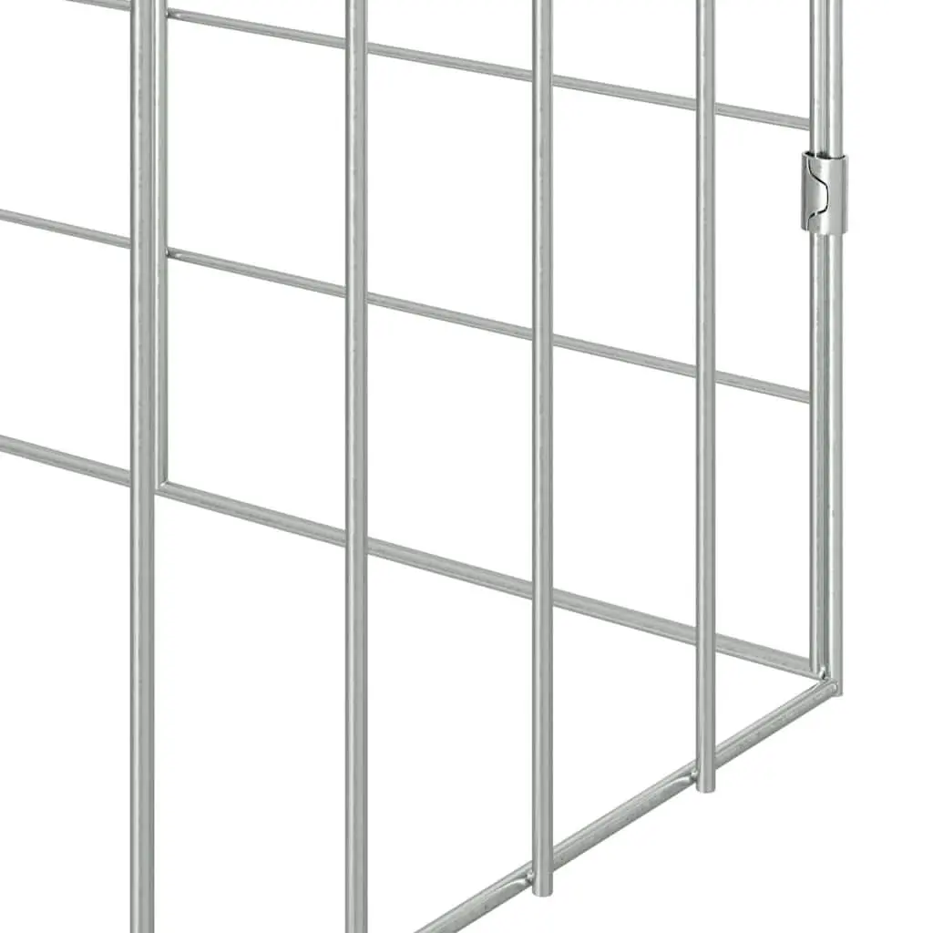 Outdoor Rabbit Cage Galvanised Steel 100cm x 78cm x 78cm Silver Enclosure