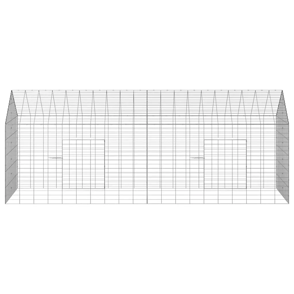 Rabbit Cage 200x78x78cm Silver Outdoor Pet Habitat Galvanised Steel Bunny House